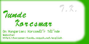 tunde korcsmar business card